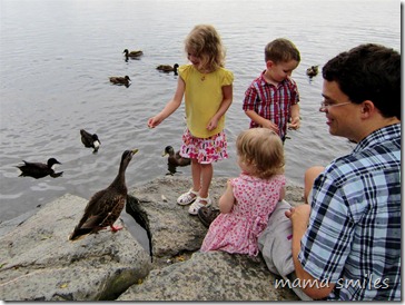 feeding ducks with Uncle B.