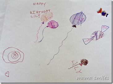 Emma's birthday card for Lily