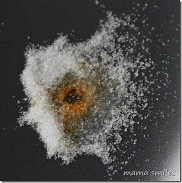 iodine remaining brown after coming in contact with salt