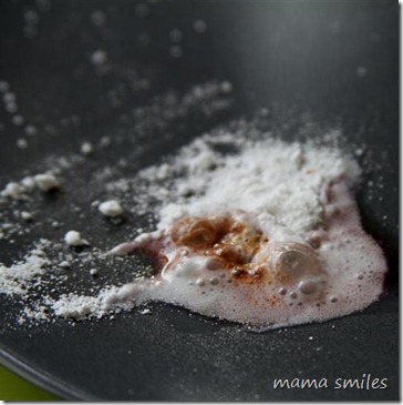 iodine reacting with baking powder