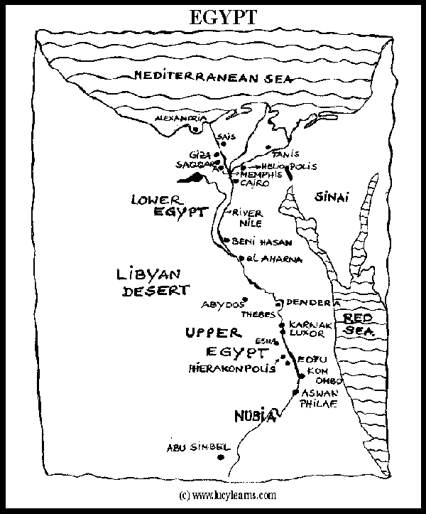 maps of egypt for kids. map of Egypt
