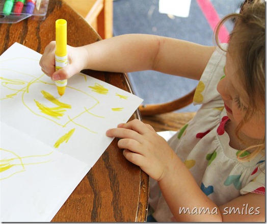 two-year-old chick drawing