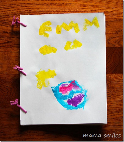 easy kid book binding: pipe cleaners