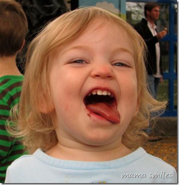 Lily getting every last bit of ice cream