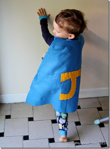 Johnny attempts to scale our wall using his superhero cape powers