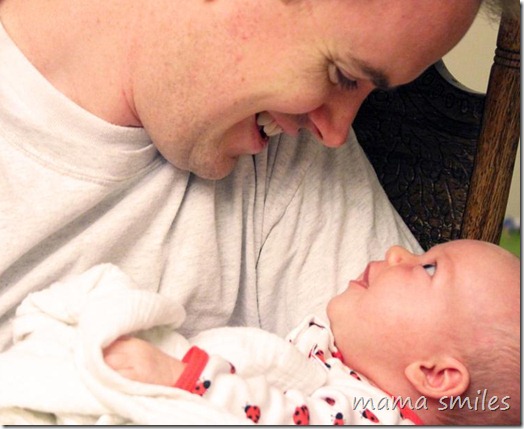 smiling at Dad