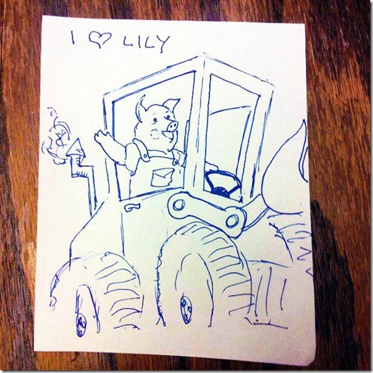 Pig Pig gets a job inspired drawing
